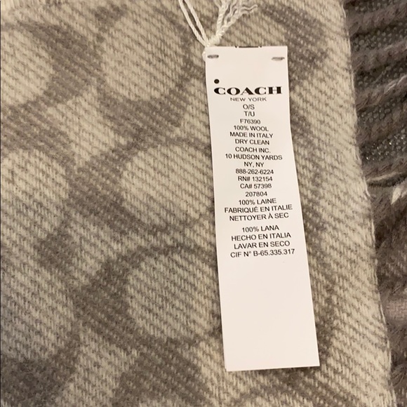 Coach grey checkered scarf - Picture 3 of 3